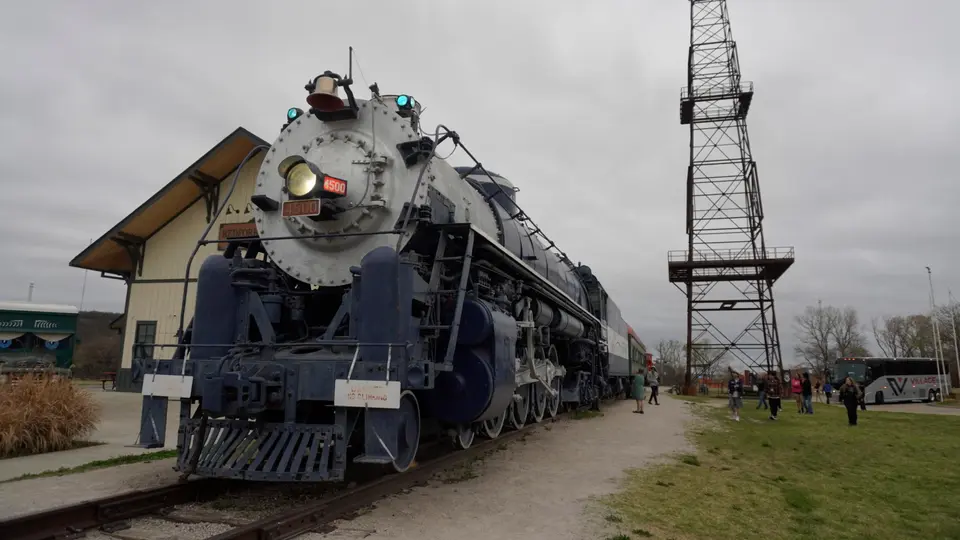A train at the Route 66 Historical Village