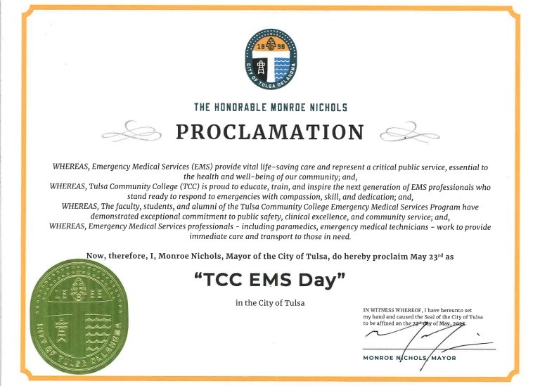 TCC EMS Day proclamation document