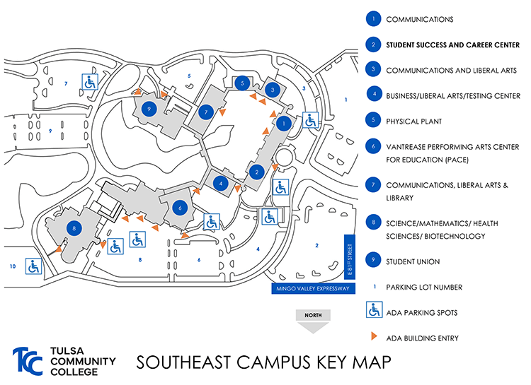 TCC Southeast Campus Parking Map